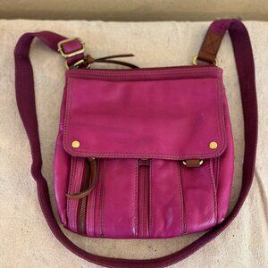 Fossil Purple Morgan Traveler Leather Bohemian Hippie Festival Crossbody Bag